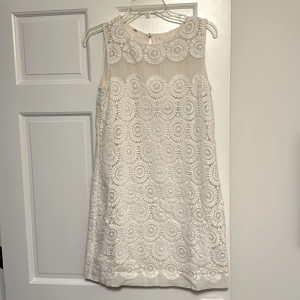Marie Oliver White Lace shift dress. Size S